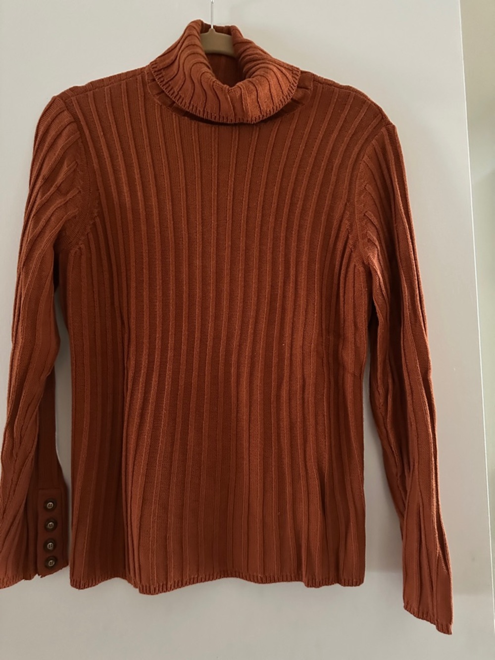 Simply Vera Vera Wang Ribbed Turtleneck Sweater in Rust Orange